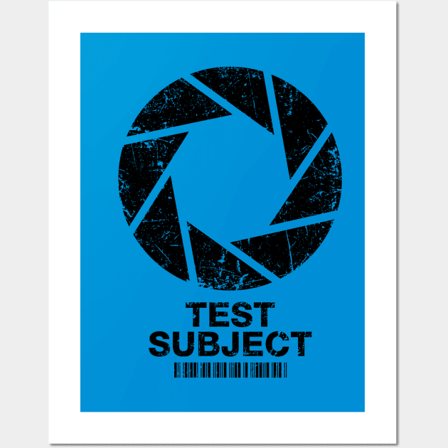 Aperture Science Test Subject - black Wall Art by R-evolution_GFX